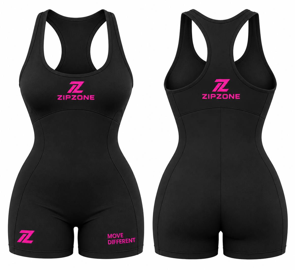 Zipzone Women's Active Romper | One-Piece Training Unitard
