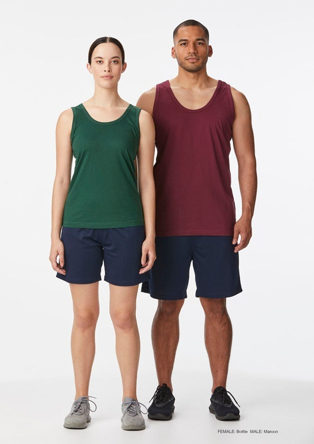 Unisex Sleeveless Tank Top (Green & Maroon)