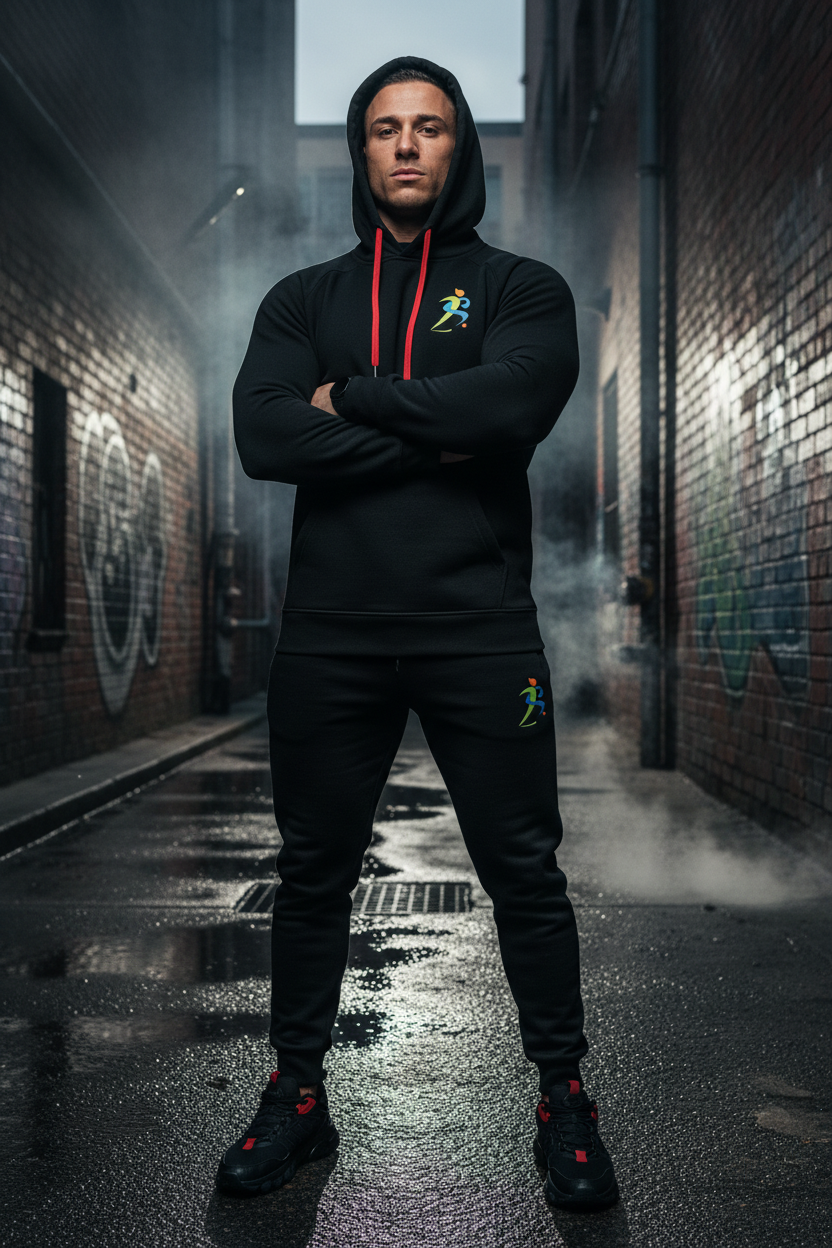 Zipzone Minimalist Black Hoodie - Lifestyle