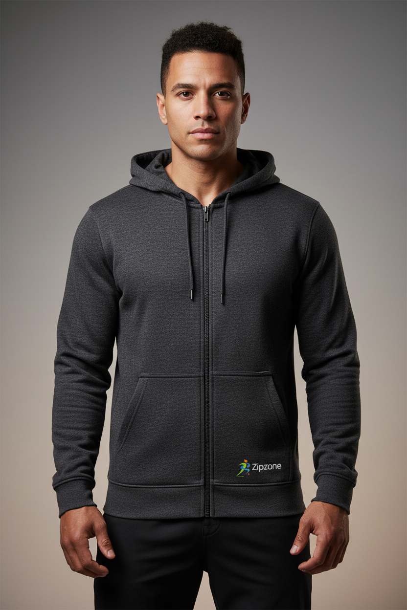 Unisex ZipZone Hoodie - Front Lifestyle Shot