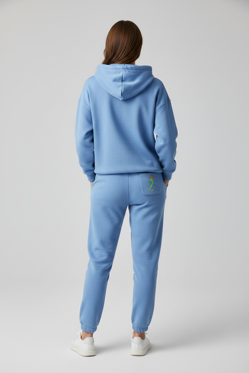 Loungewear Set – Sky Blue Female Back