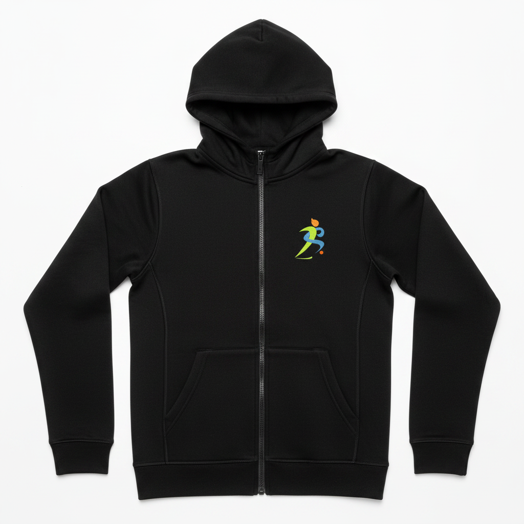 Tech Fleece Zip-Up – Black Flat Lay