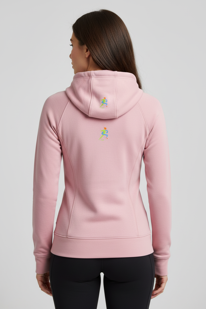 Tech Fleece Zip-Up – Pink Female Back
