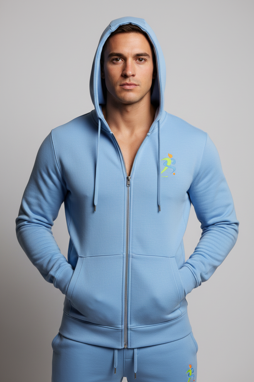 Tech Fleece Zip-Up – Sky Blue Male Front