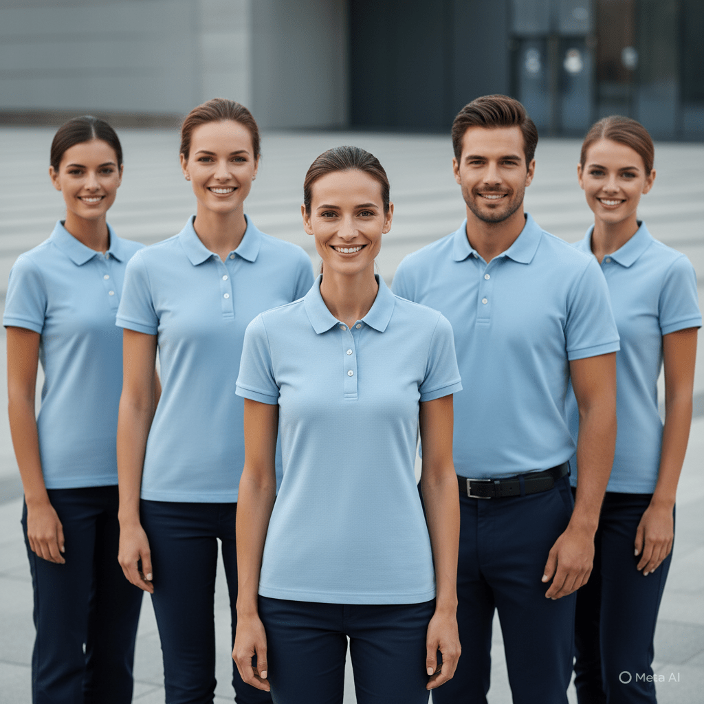 Unisex Short Sleeve Polo Shirt (Light Blue) - Zipzone International