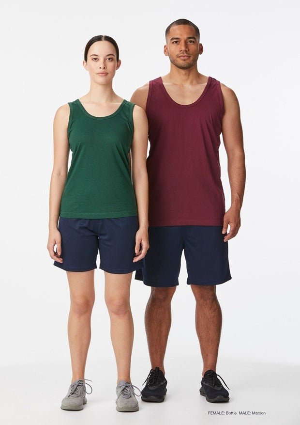 Unisex Sleeveless Tank Top (Green & Maroon) - Zipzone International