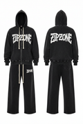 ZIPZONE Acid Washed Tracksuit – Black Straight Open Hem