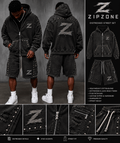 Zipzone Black Distressed Hoodie & Cargo Shorts Set - Zipzone International