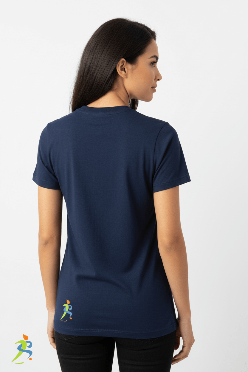 Zipzone International Women’s Navy Short‑Sleeve Cotton Tee – Classic Fit - Zipzone International