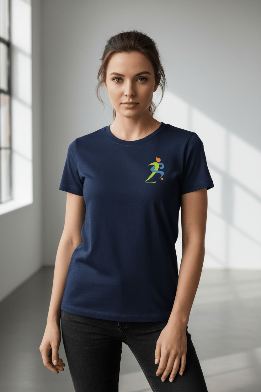 Zipzone International Women’s Navy Short‑Sleeve Cotton Tee – Classic Fit - Zipzone International