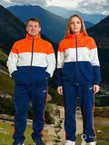 Zipzone Lifestyle Tracksuit | Orange White Navy Unisex Matching Set with Side Stripes - Zipzone International