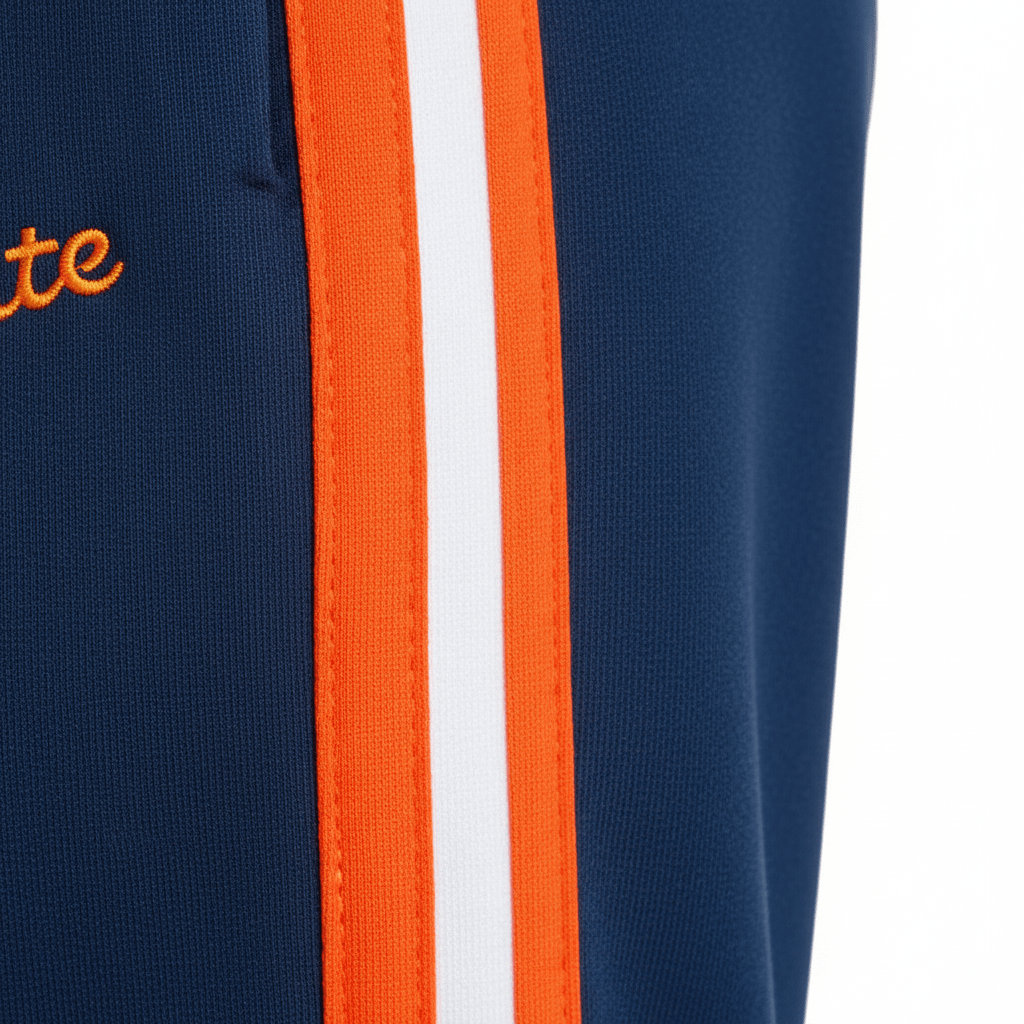 Zipzone Lifestyle Tracksuit | Orange White Navy Unisex Matching Set with Side Stripes - Zipzone International