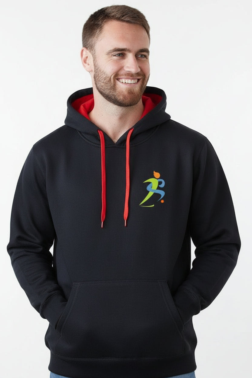 Zipzone Minimalist Black Hoodie | Premium Fleece with Red Drawstrings - Zipzone International