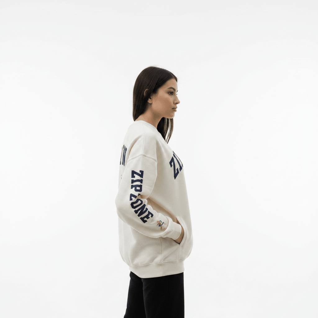Zipzone Oversized Crewneck Sweatshirt | Collegiate Graphic | Unisex Premium Fleece - Zipzone International