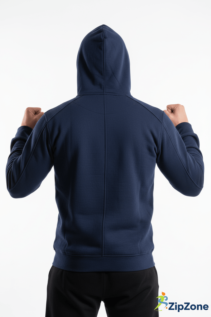 Zipzone Signature Navy Zip-Up Hoodie | Premium Unisex Comfort Wear - Zipzone International