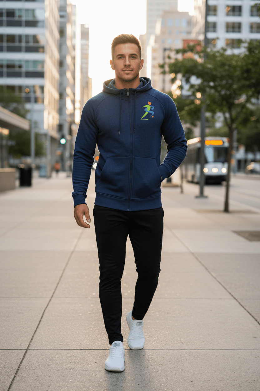 Zipzone Signature Navy Zip-Up Hoodie | Premium Unisex Comfort Wear - Zipzone International