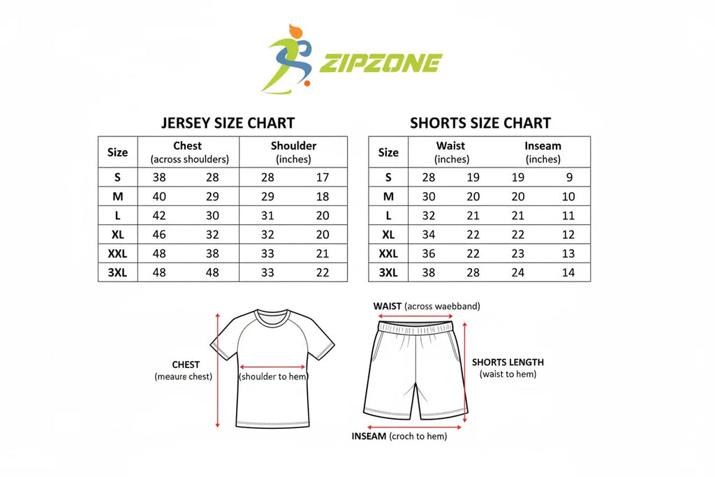 Zipzone Soccer Uniform Set - Jersey & Shorts - Zipzone International