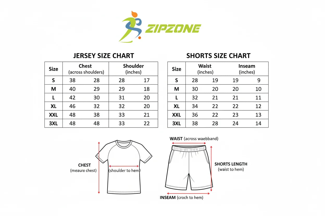 Zipzone Soccer Uniform Set - Jersey & Shorts - Zipzone International