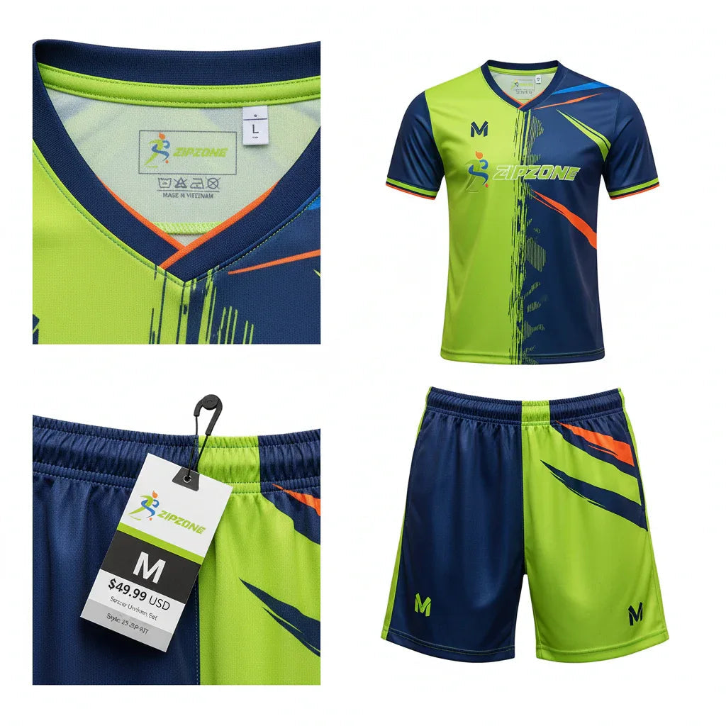Zipzone Soccer Uniform Set - Jersey & Shorts - Zipzone International