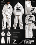 Zipzone White Distressed Oversized Hoodie & Pants Set - Zipzone International