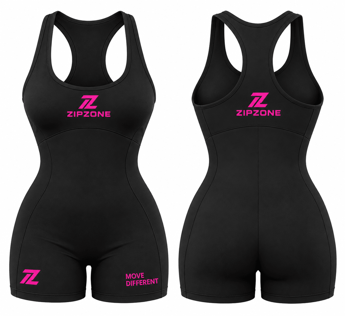 Zipzone Women's Active Romper | One-Piece Training Unitard - Zipzone International